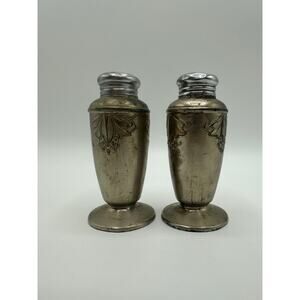 Vintage Occupied Japan Silver-Plated Brass Salt & Pepper Shakers